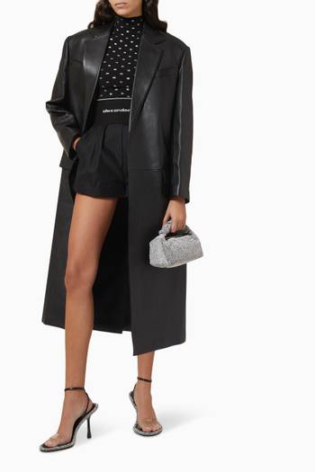 hover state of Tailored Boxy Coat in Moto Leather