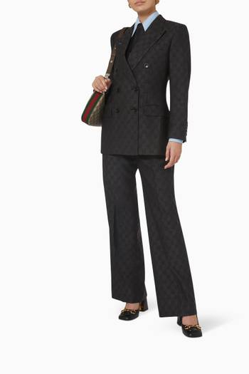 hover state of GG Monogram-print Suit Jacket in Wool Jacquard