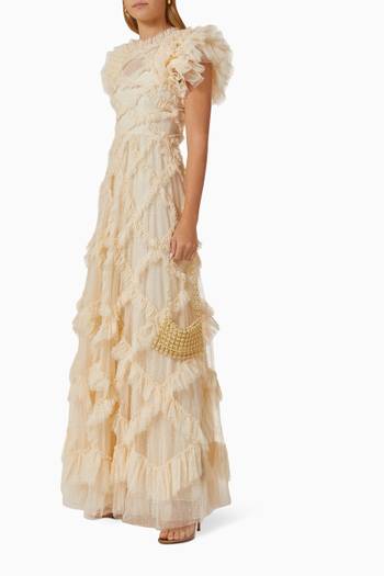 hover state of Genevieve Ruffled Gown in Tulle