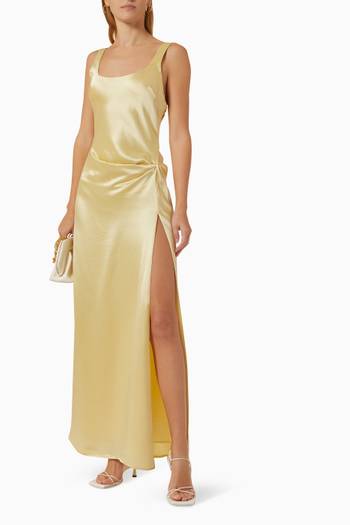 hover state of Etta Slit Maxi Dress in Acetate-blend