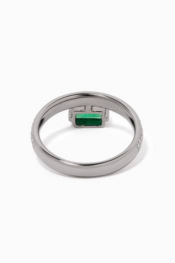 hover state of Linette Emerald & Diamond Ring in 18kt Gold