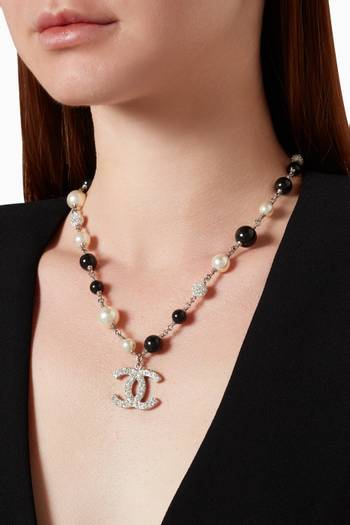 hover state of CC Crystal & Pearl Necklace