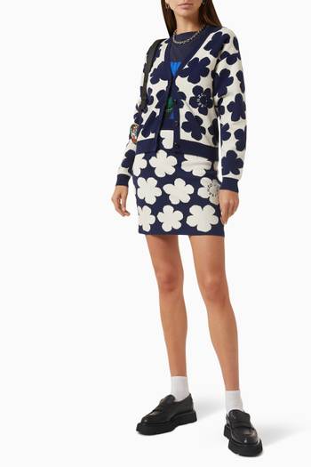 hover state of Hana Dots Jacquard Cardigan in Wool-blend