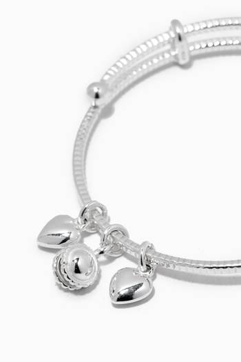 hover state of Heart Baby Bangle in Sterling Silver