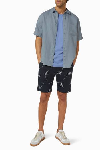 hover state of Willow Leaf-print Griffith Shorts in Linen-blend