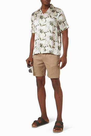 hover state of Felipe Shorts in Linen-cotton Blend