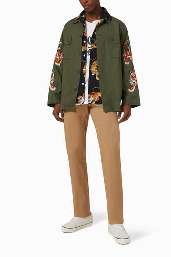 hover state of Tim Lehi Embroidered Army Shirt in Cotton