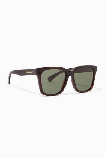 hover state of Rectangle Framed Sunglasses in Acetate