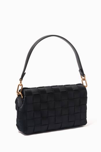 hover state of Small Kira Shoulder Bag in Woven Satin