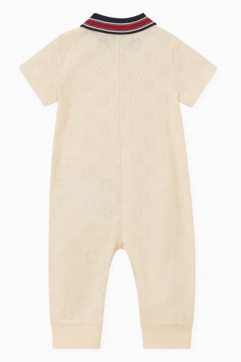 hover state of Logo Polo Romper in Cotton