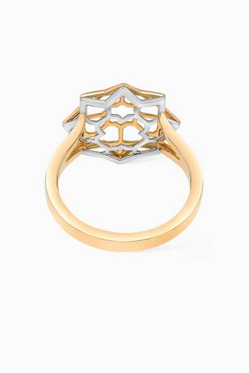 hover state of Al Qasr Star Ring in 18kt White & Yellow Gold