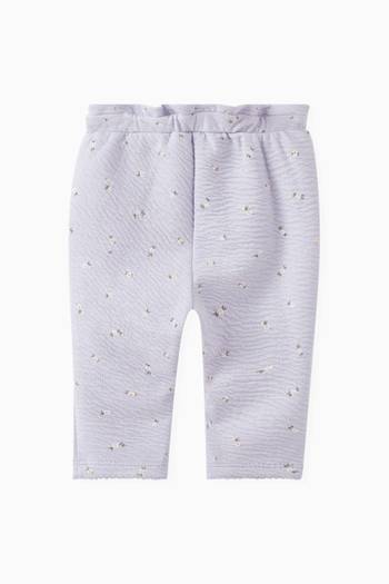 hover state of Floral Print Trousers in Organic Cotton Blend