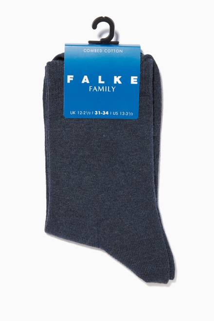 hover state of Dark-Blue Family Kids Socks 