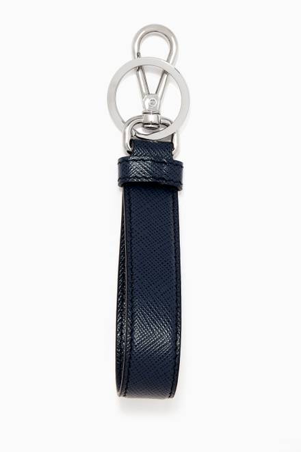 hover state of Logo Key Ring in Saffiano Leather