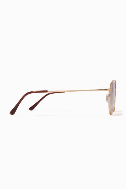 hover state of Matte Gold & Brown Gradient Caligola Sunglasses