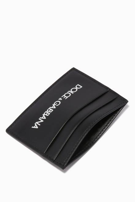 hover state of Logo Printed Calf Leather Card Holder  