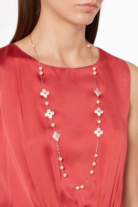 hover state of Floral Pearl Necklace   
