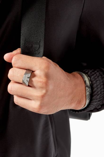 hover state of Signature Matte Stainless Steel Ring    