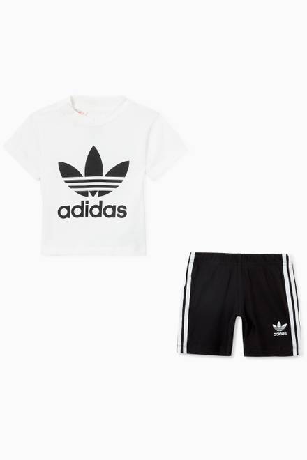 hover state of Trefoil T-Shirt & Striped Shorts Set    