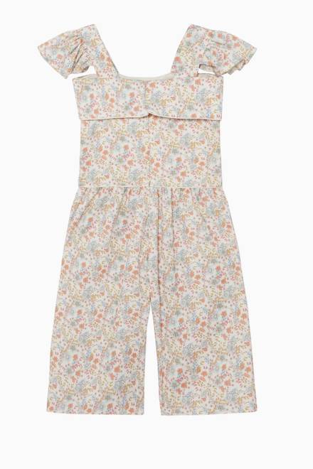 hover state of Ruffled Floral Jumpsuit