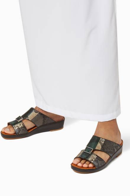 hover state of Quadratura Sandals in Python Leather  