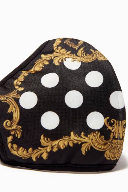 hover state of Face Mask with Baroque & Polka Dot in Neoprene