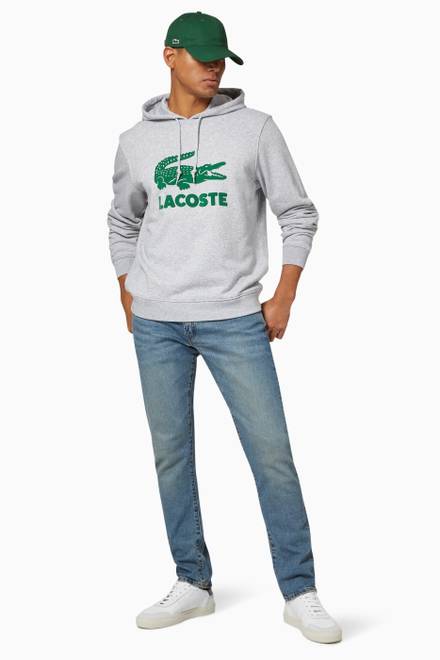 hover state of Logo & Crocodile Jersey Fleece Sweatshirt      