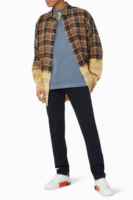 hover state of Logo Loose Linen Flannel Overshirt
