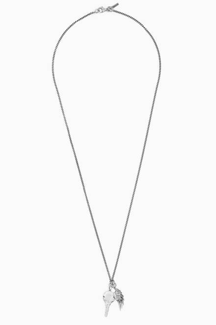 hover state of Wing Pendant Chain Necklace in Sterling Silver  