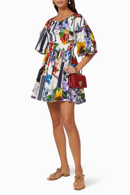 hover state of Patchwork Cotton Poplin Dress    