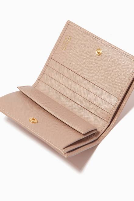 hover state of Small Bi-fold Wallet in Saffiano Leather 