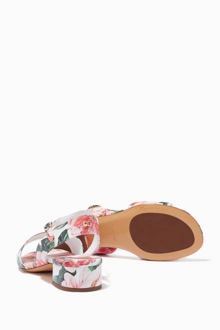 hover state of Sandals with Ankle Strap in Camellia Nappa  