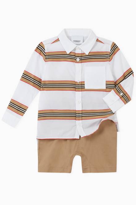 hover state of Logo Icon Stripe Cotton Shirt   