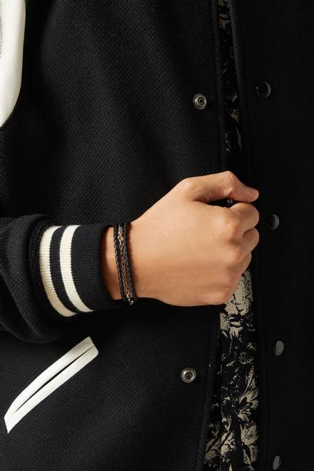 hover state of The Alexander Triple Wrap Bracelet in Leather  