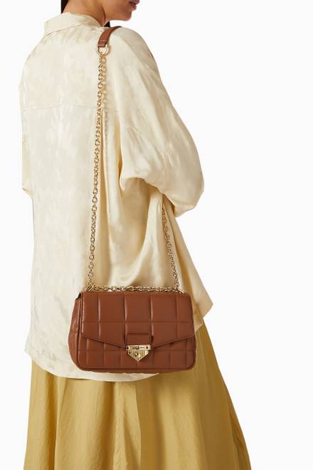 hover state of Soho Large Shoulder Bag in Quilted Leather    