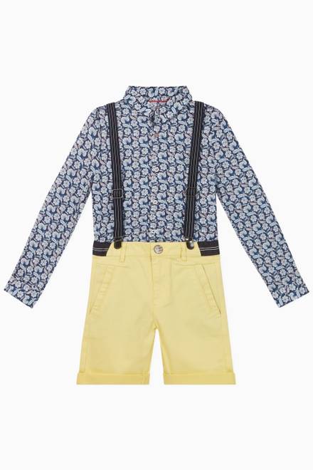 hover state of Suspender Dungaree Shorts  