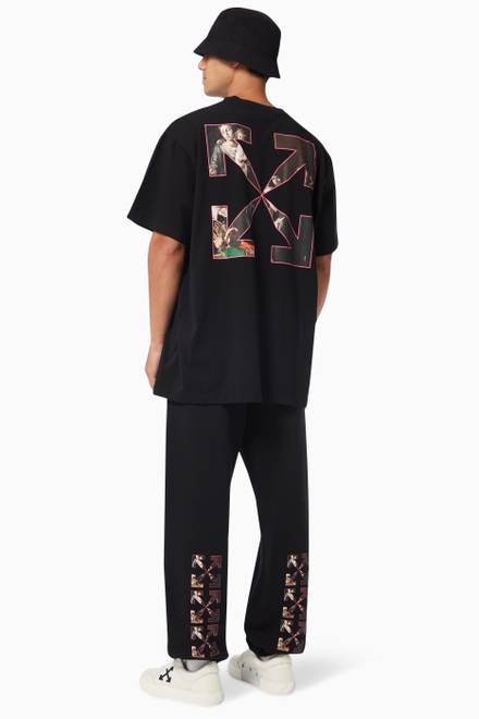 hover state of Sprayed Caravaggio Painting Oversized T-shirt in Cotton   