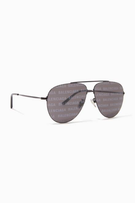 hover state of Invisible XXL Pilot Sunglasses in Metal    