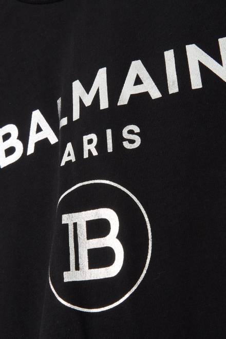 hover state of Balmain Logo Print Jersey T-Shirt    