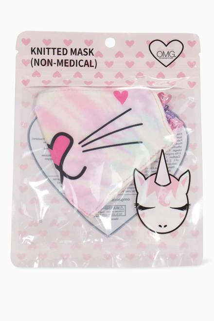 hover state of Miss Bella Kitty Rainbow Ombre Print Face Mask   