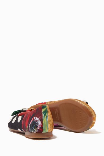 hover state of Ballet Flats in Crêpe de Chine & Jacquard Patchwork    