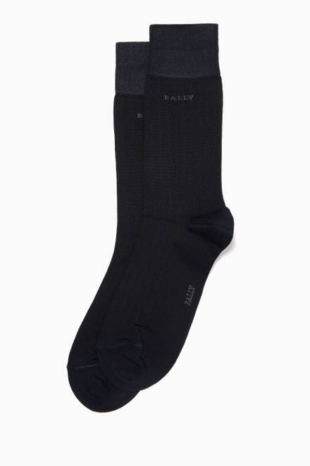 hover state of Ribbed Socks in Mix Jersey    