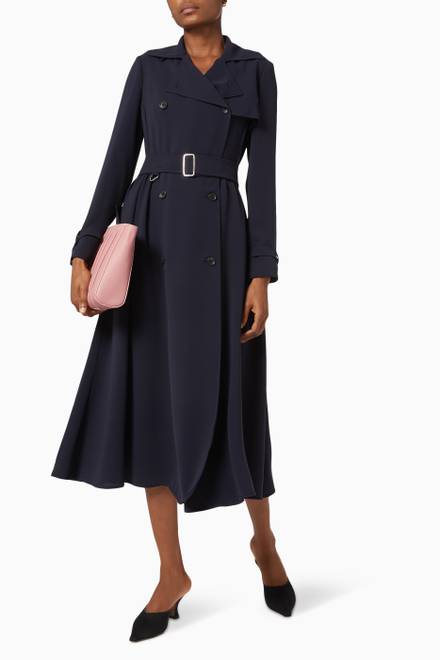 hover state of Piombo Trench Coat Dress with Belt  