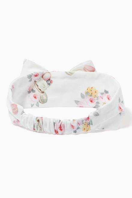 hover state of Floral Print Headband in Cotton     