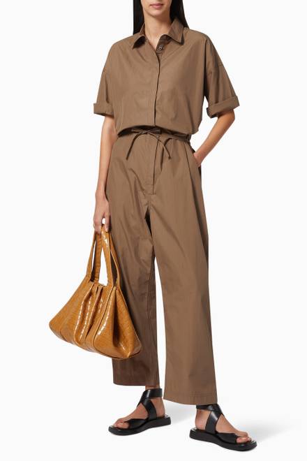 hover state of Drawstring Jumpsuit In Cotton