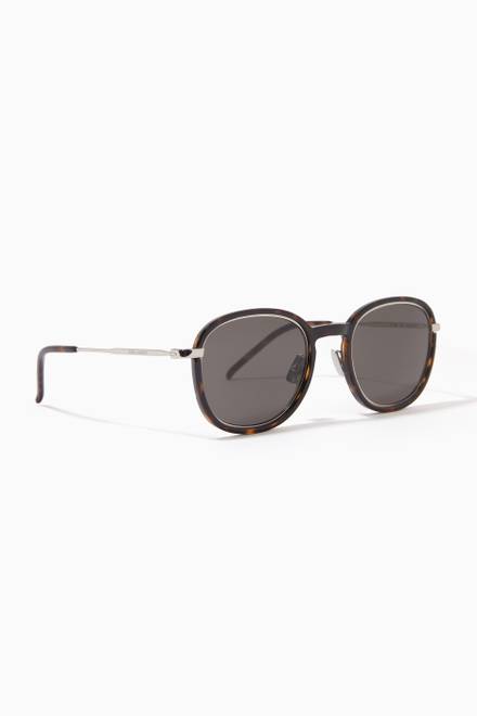 hover state of Round Frame Sunglasses in Acetate & Metal