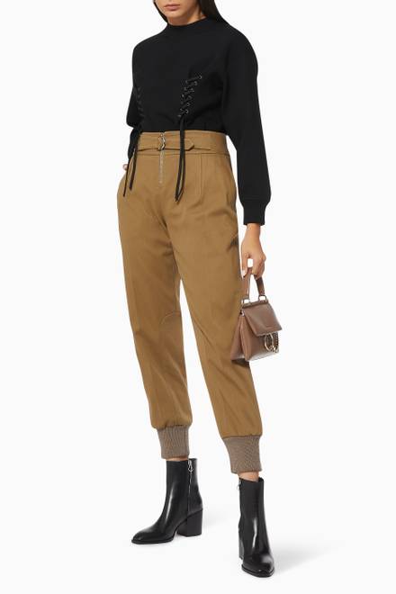hover state of Belted Tapered Pants in Cotton Drill  