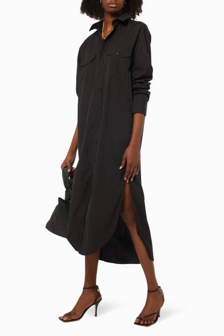 hover state of Midi Shirt Dress in Cotton  