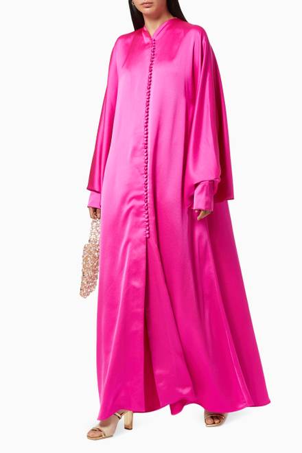 hover state of Cape Sleeves Satin Kaftan    