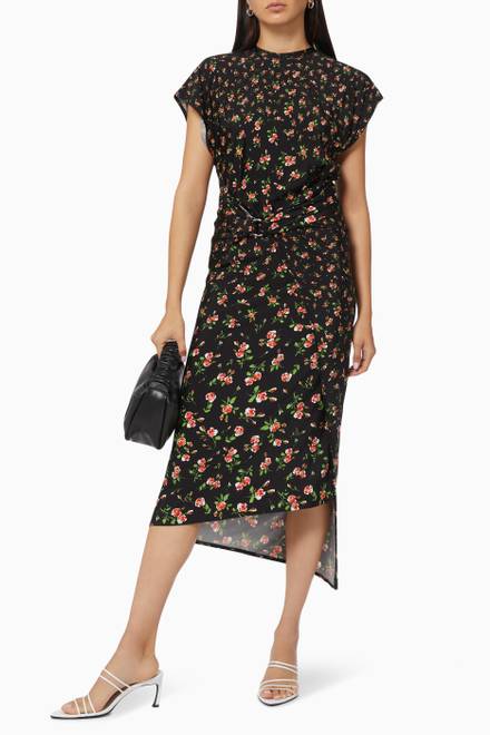 hover state of Floral Dress in Stretch Jersey         